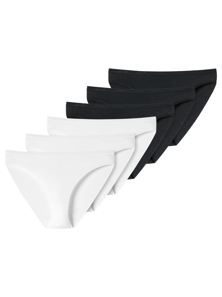 Slip 6er Pack in Schwarz / Weiß