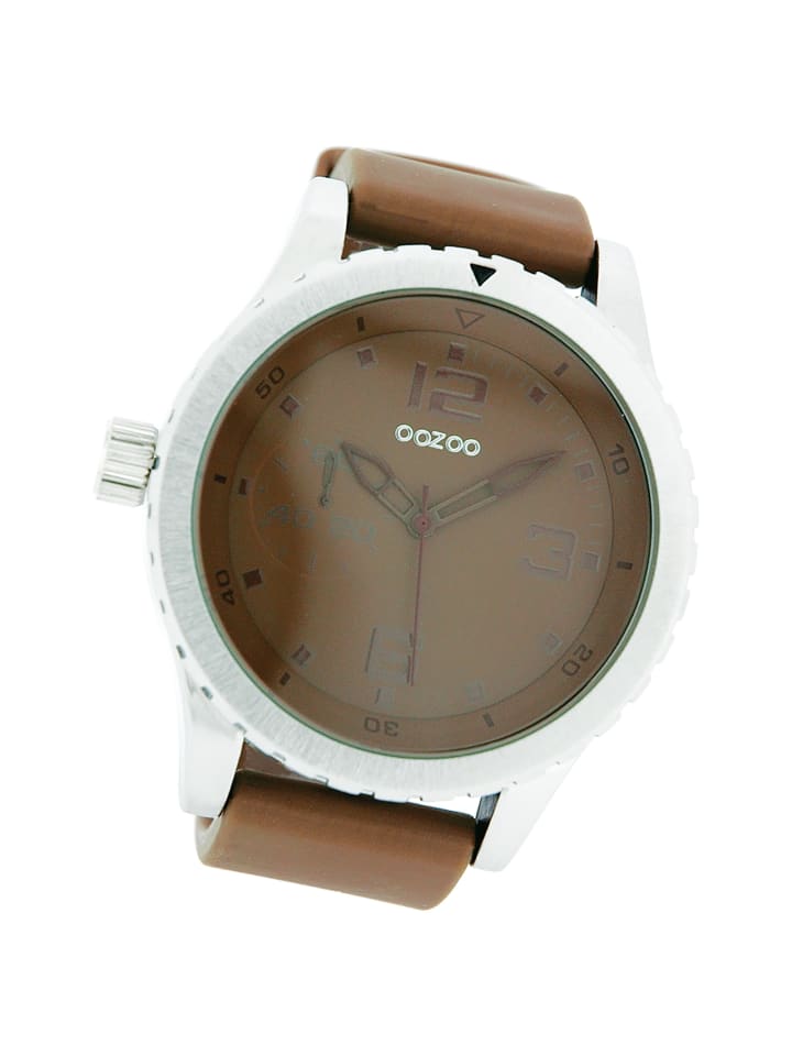 Analog-Armbanduhr Oozoo Vintage Series braun extra groß (ca. 51mm)