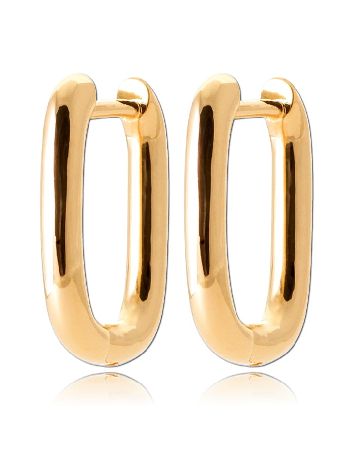 Ohrringe vergoldet (Gelbgold 750) Oval Größe ca. 1cm Creolen