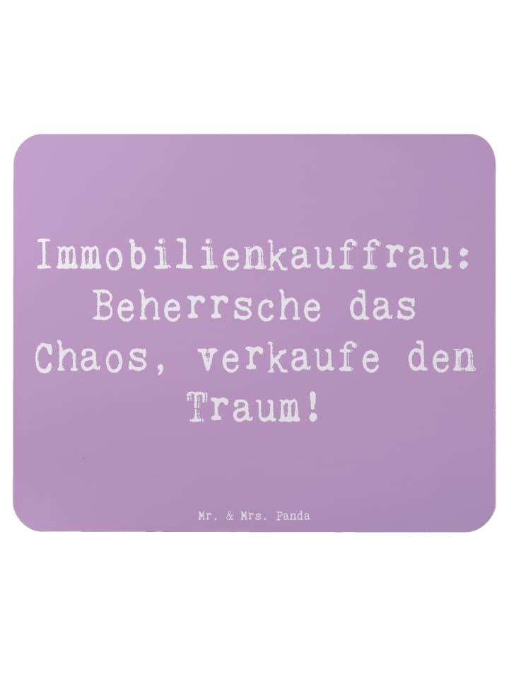 Gummi-Mauspad Spruch Immobilienkauffrau mit Spruch in Lavendeltraum