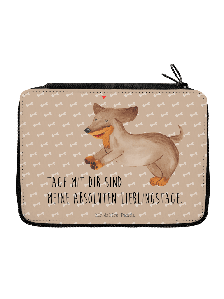 Bleistiftetui Hund Dackel mit Spruch in Hundeglück