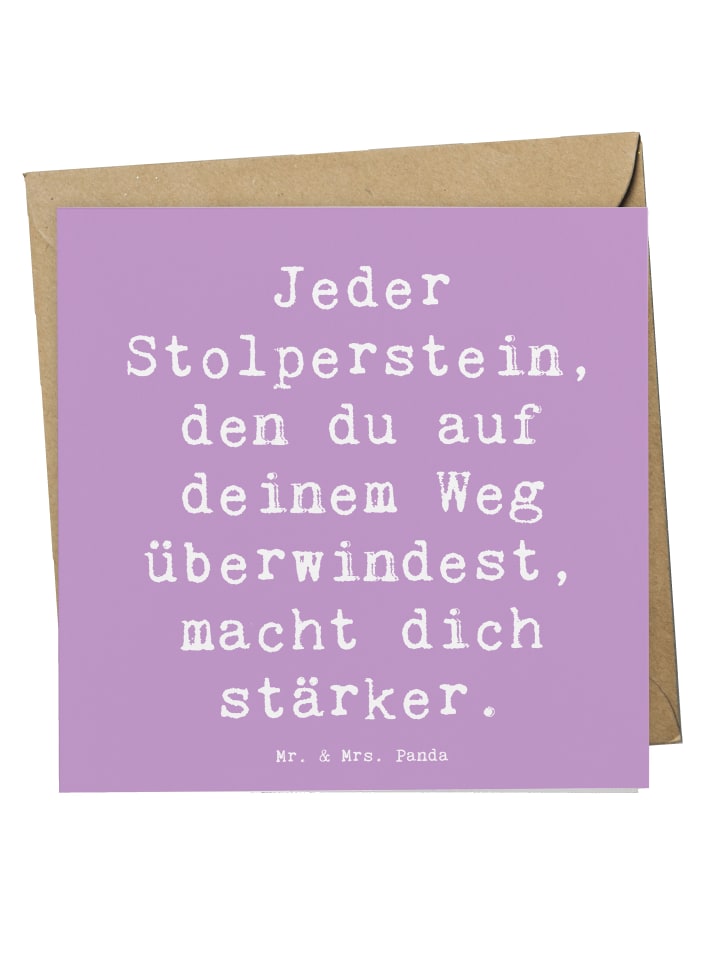 Grußkarte Spruch Stolpersteine im Alltag meiste... in Lavendeltraum