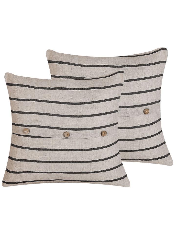 2er-Set Dekokissen CYNARA in Schwarz/Beige