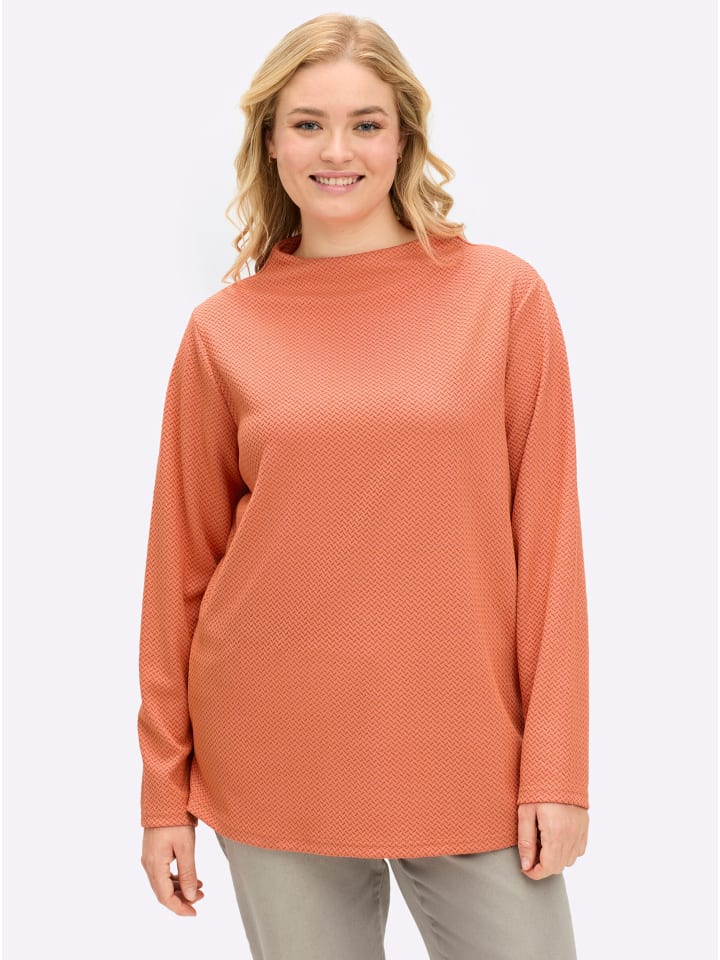Sweatshirt in kirsche-orange-gemustert