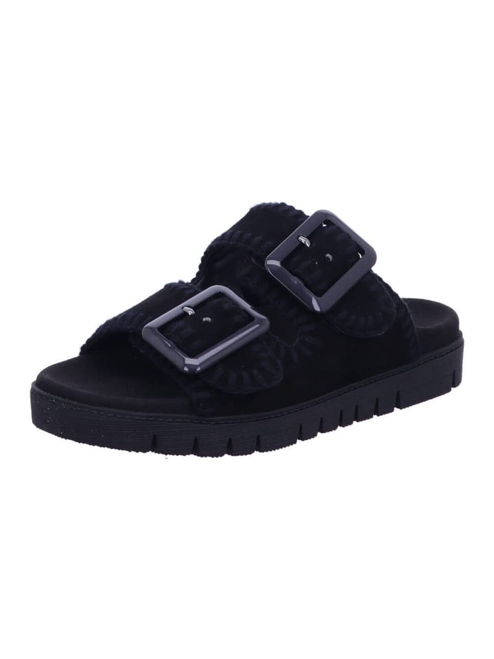 Pantolette in schwarz (uni)