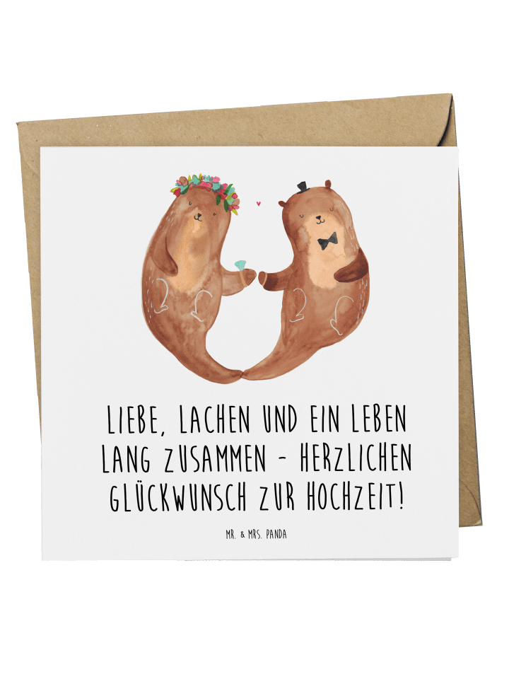 Deluxe Karte Hochzeit Liebe Lachen mit Spruch in Weiß