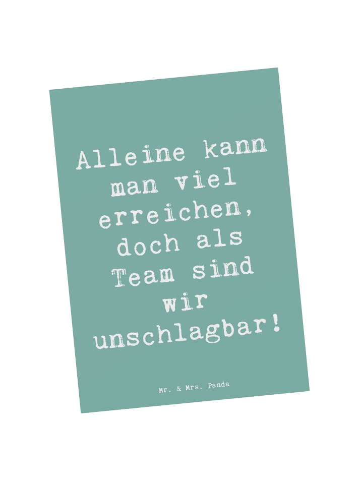Postkarte Spruch Im Team zusammenarbeiten mit S... in Meeresbrise