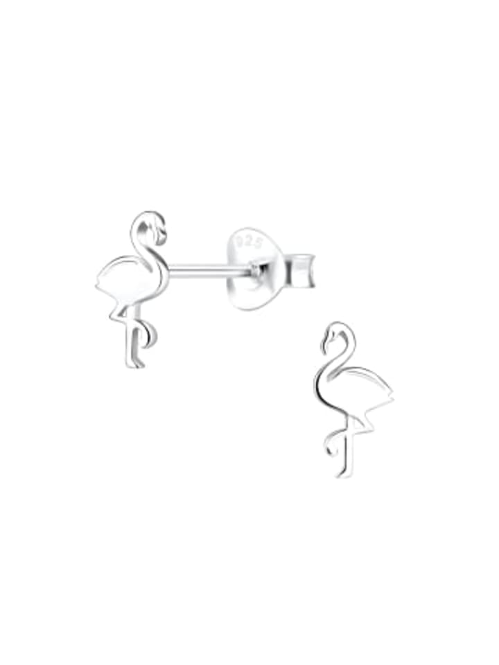 Ohrringe, Ohrstecker FLAMINGO in 925 Sterling Silber, 2-tlg.