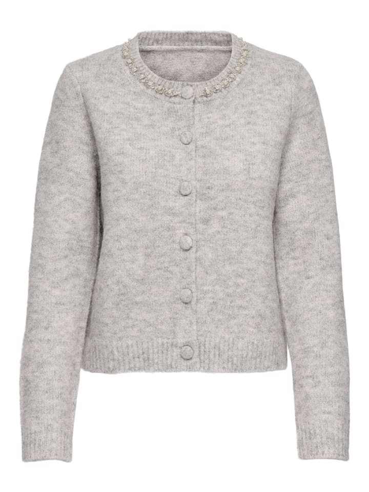 Strickjacke in Light Grey Melange