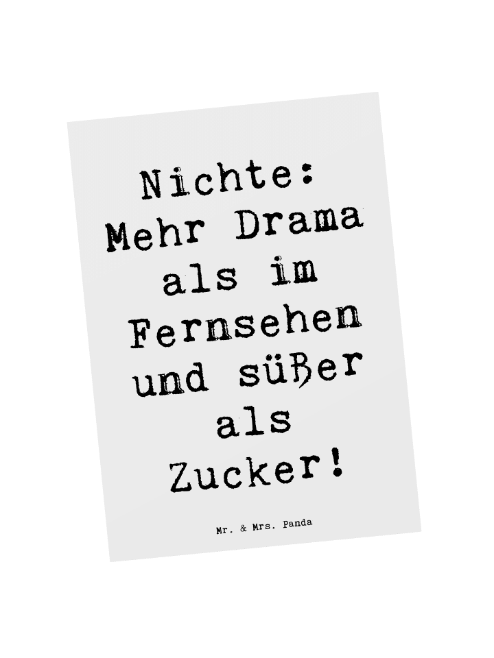 Postkarte Nichte Freude mit Spruch in Weiß
