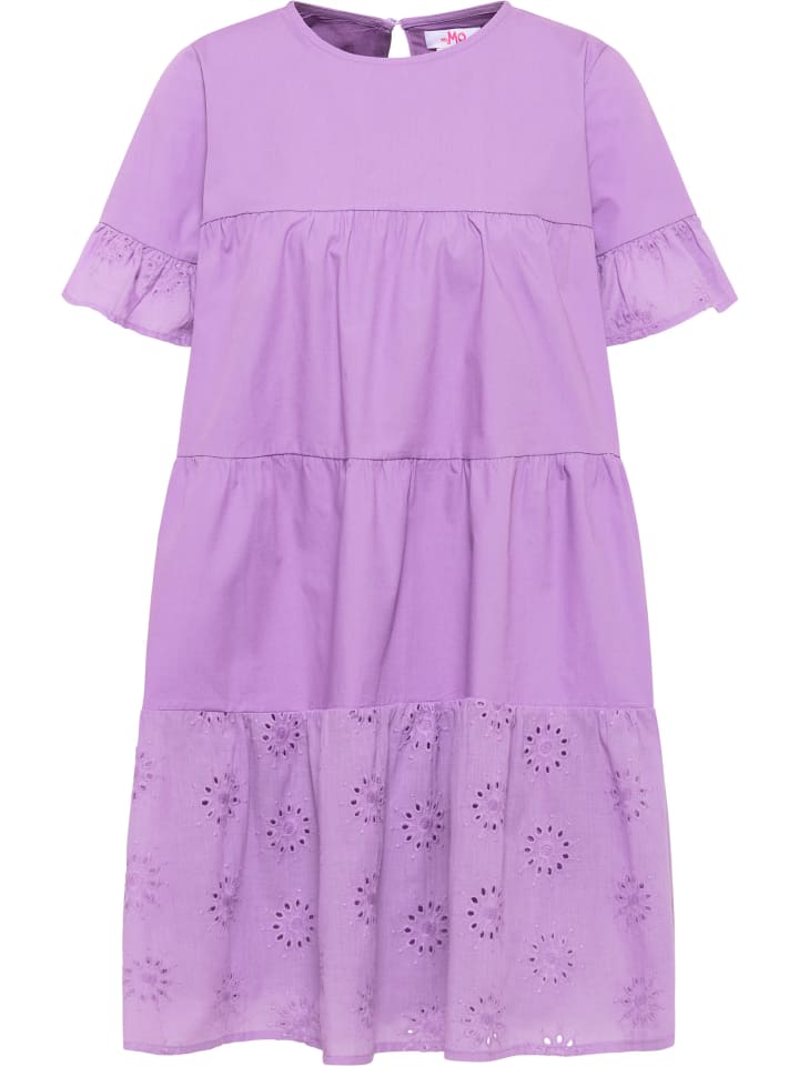 Damen Kleid Mit Lochspitze in Flieder