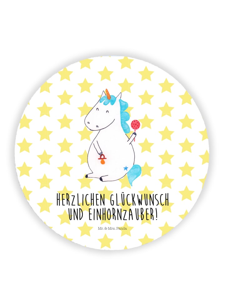 Magnet Einhorn Baby mit Spruch in Weiß