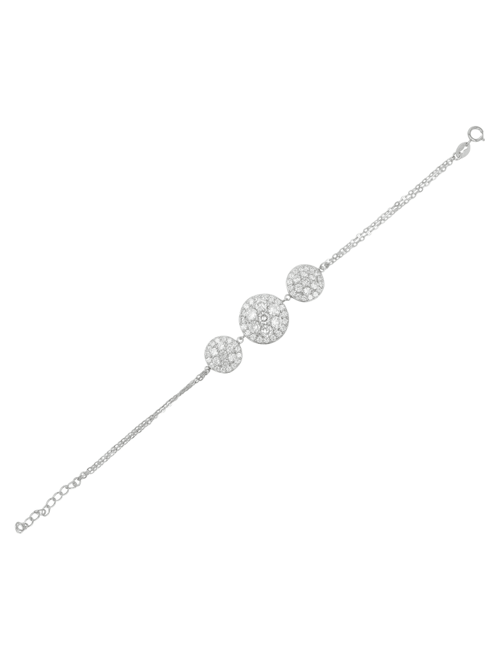 Damen Armband aus 925 Silber mit Zirkonia 17+3 cm in silber