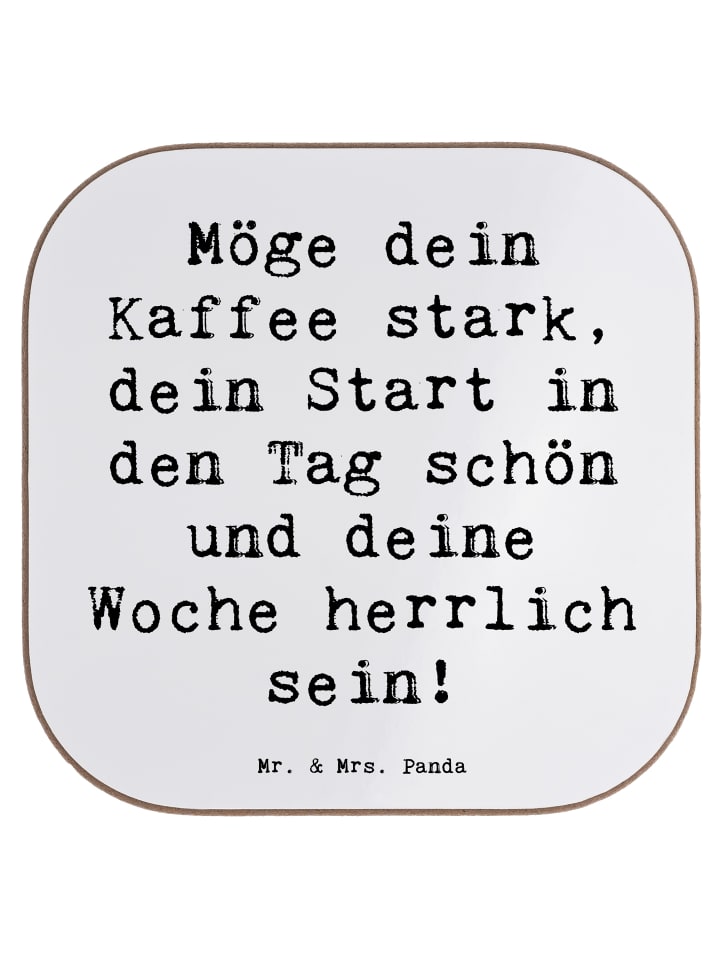 Glas-Untersetzer Spruch Selbstzweifel Überwinde... in Weiß