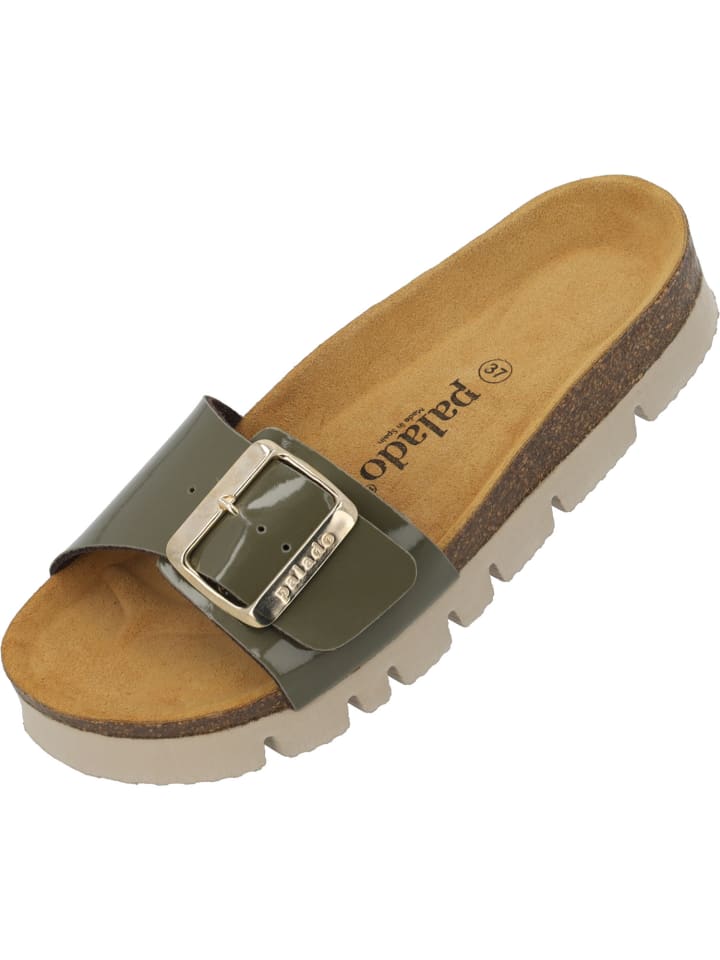 Pantoletten Malta EGS PL in Olive Lack