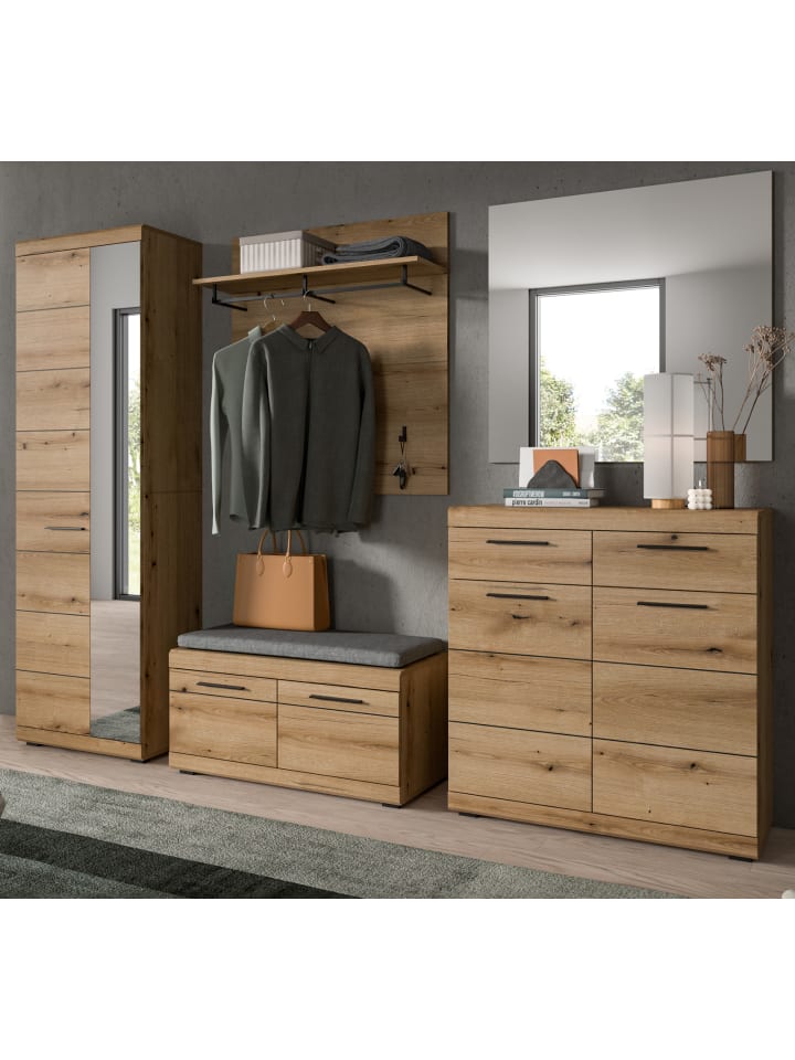 Garderobe Set 5-teilig Evoke Eiche 272 cm, Flurmöbel mit viel Stauraum