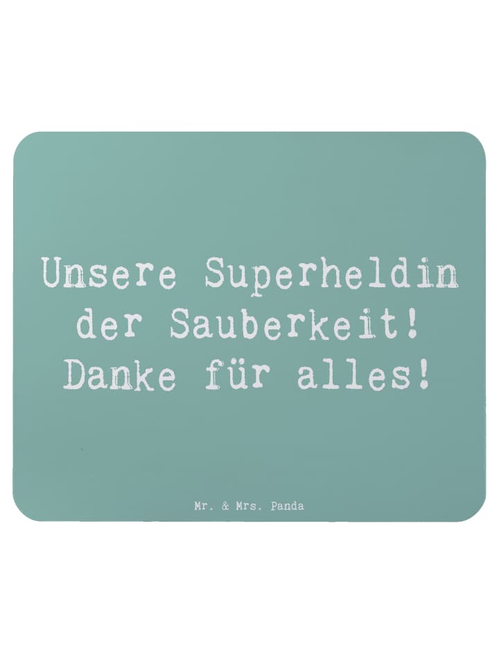 Maus Pad Spruch Putzfrau Superheldin mit Spruch in Meeresbrise