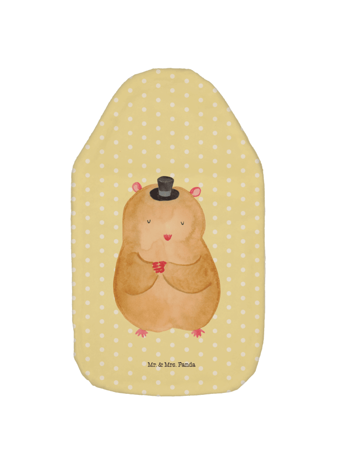 Wärmflasche Hamster Hut ohne Spruch in Gelb Pastell