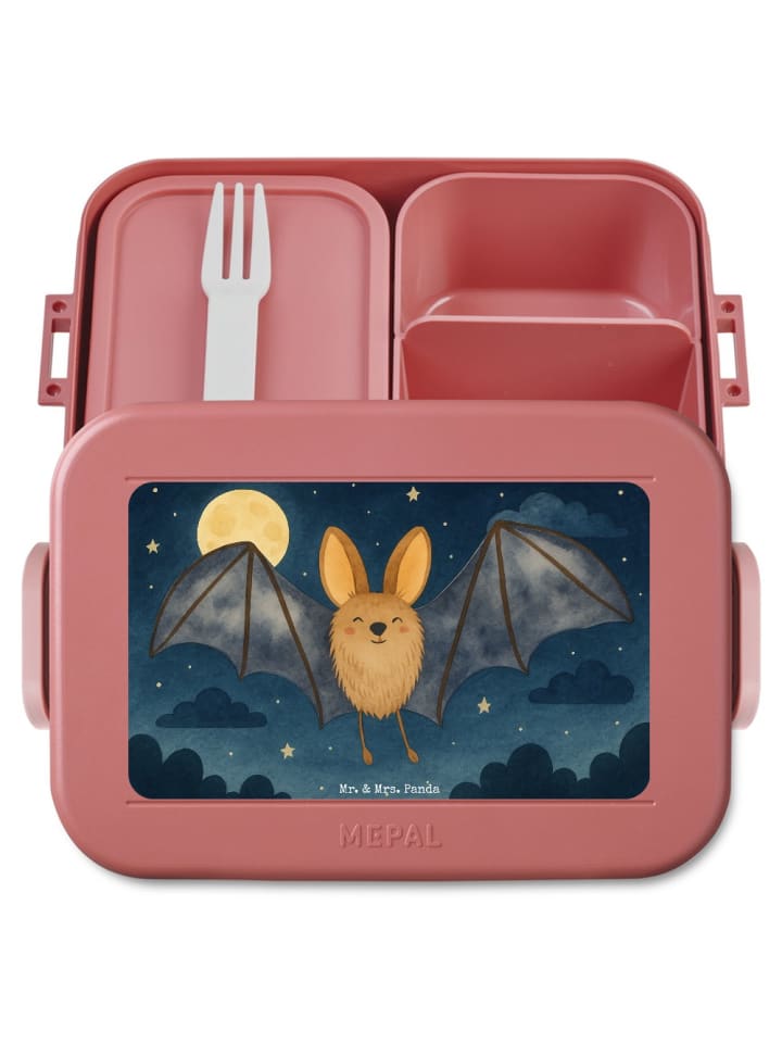 Bentobox Fledermaus Flügel Design ohne Spruch in Rot Pastell