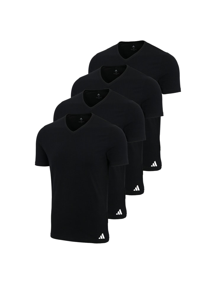 T-Shirt 4er Pack in Schwarz