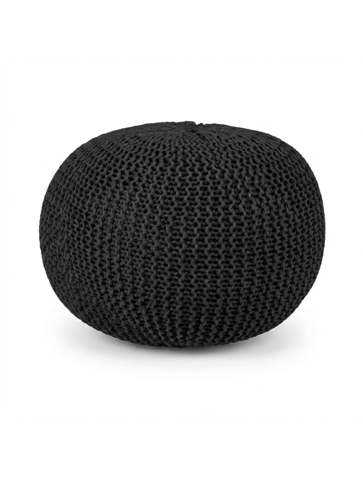Pouf in Dunkelgrau - (H)33 x Ø 46 cm