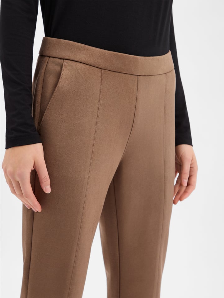 Kunstlederhose Elvina Cozy in braun