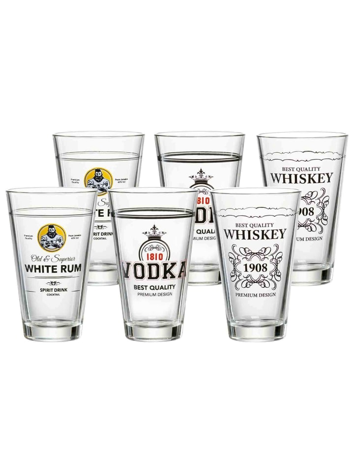 6er Set Becher SPIRITS in Transparent 330 ml