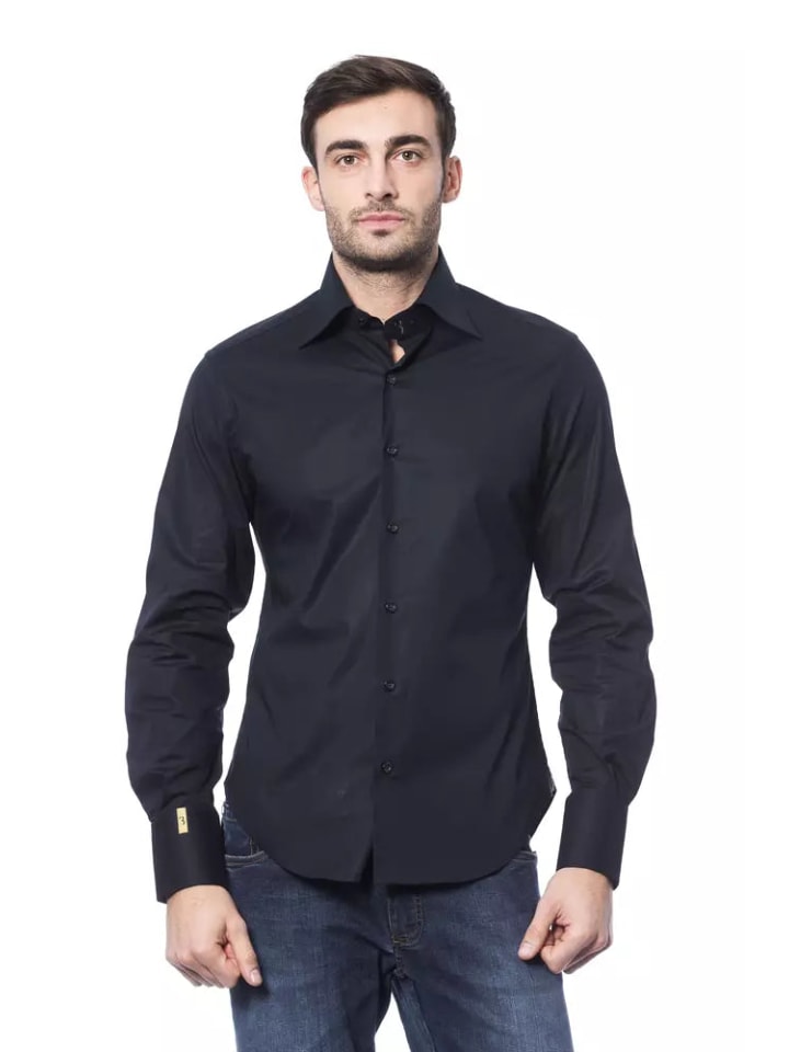 Blau Baumwolle Herren Hemd