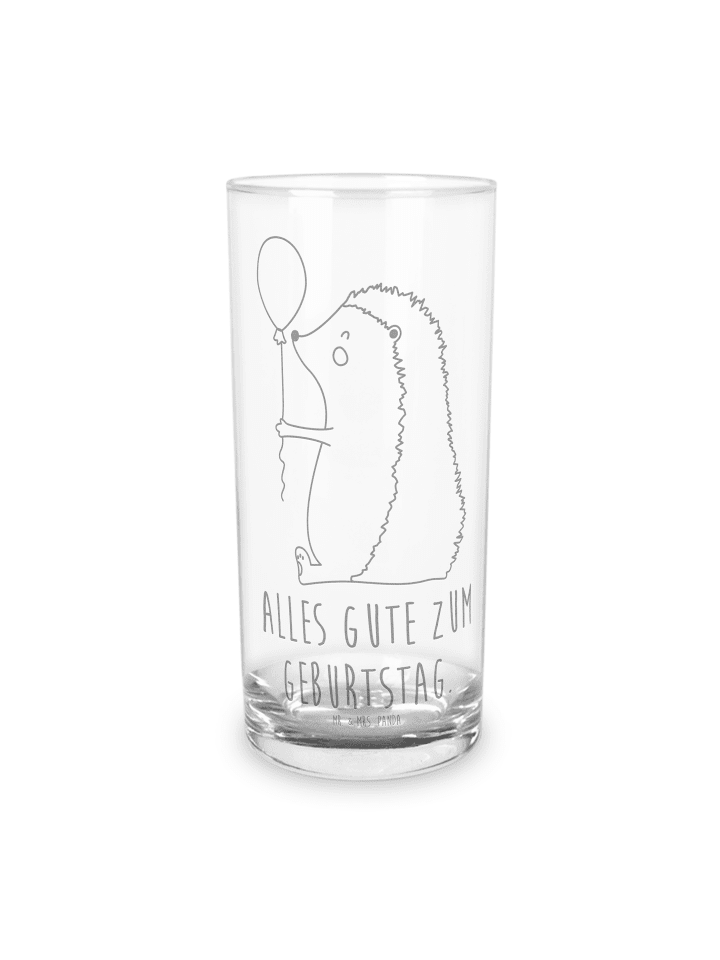 Blümchentailglas Igel Luftballon mit Spruch in Transparent