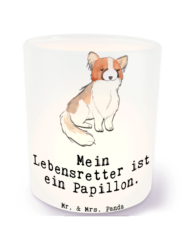 Windlicht Papillon Lebensretter mit Spruch in Transparent