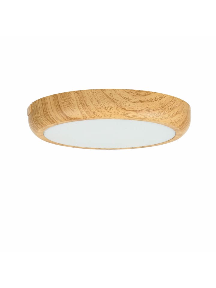 Deckenlampe EEK F Ø 17 x (H)2.8 cm in Holz (Kiefer) Weiß