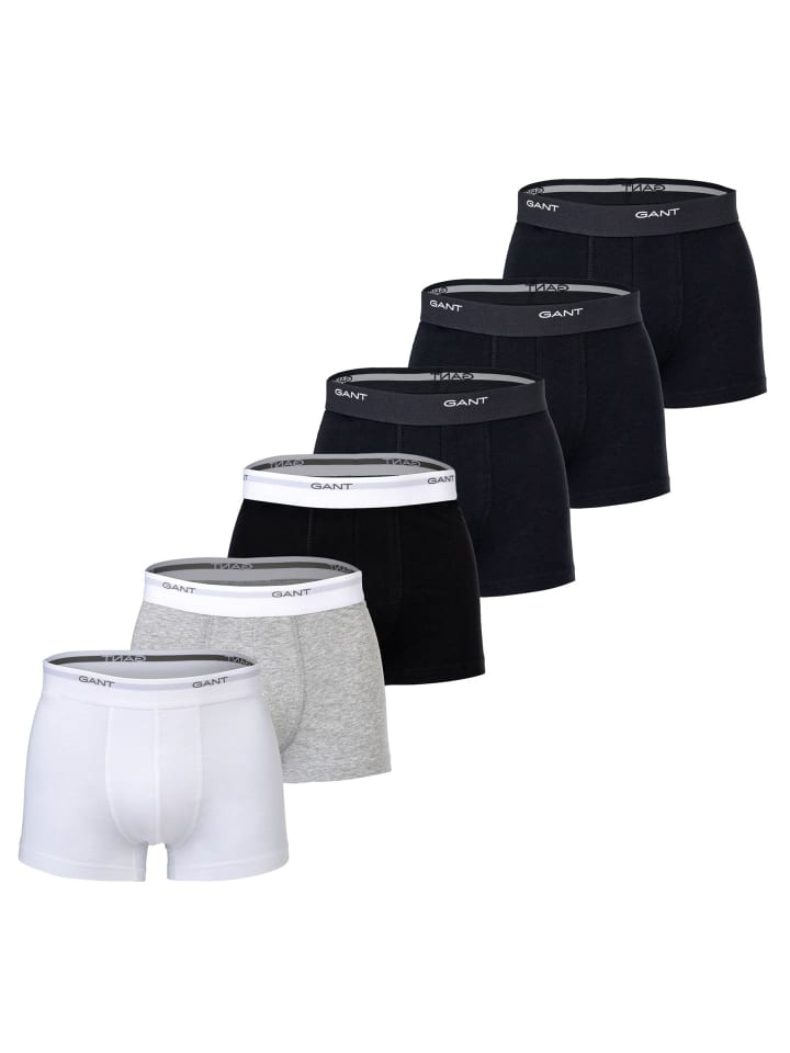Boxershort 6er Pack in Schwarz/Schwarz/Grau/Weiß