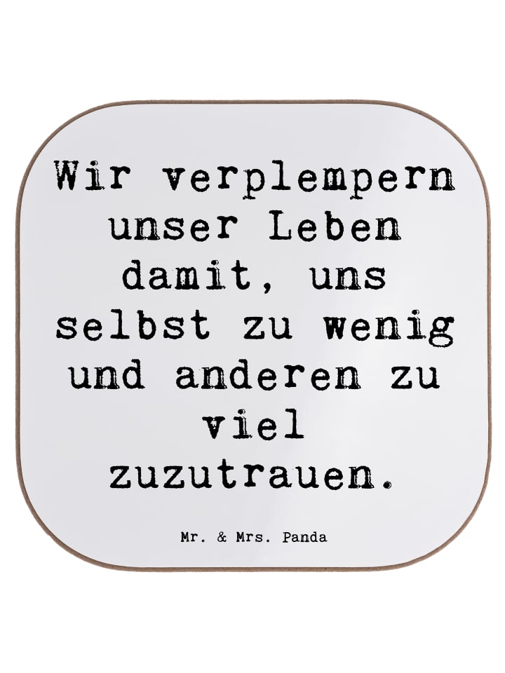Untersetzer Spruch Leichtigkeit und Vertrauen m... in Weiß