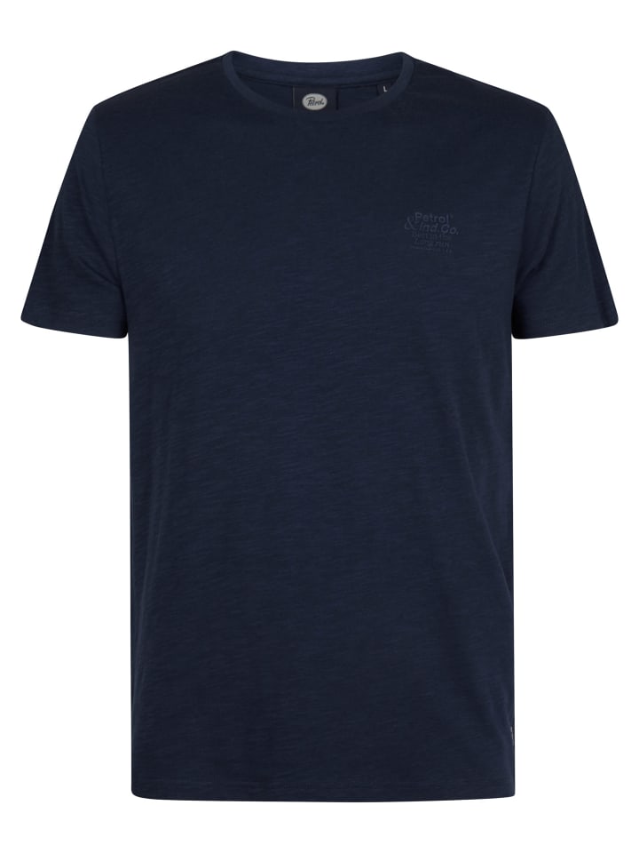 Meliertes Logo T-Shirt Long Run in Blau