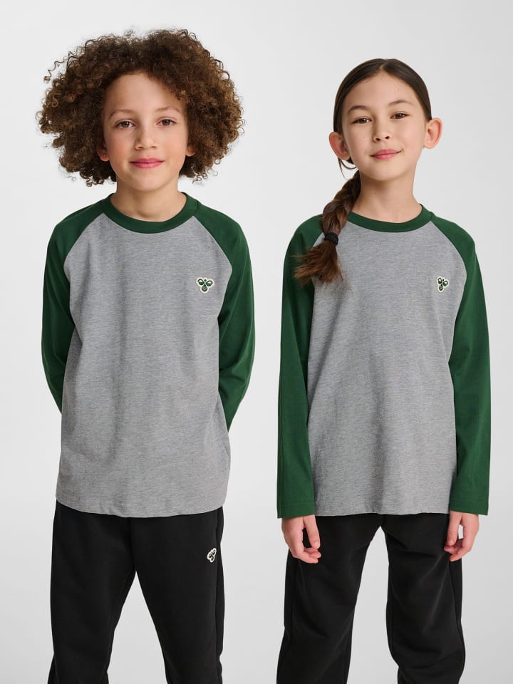 T-Shirt Hmljr Raglan Kinder in DARK GREEN