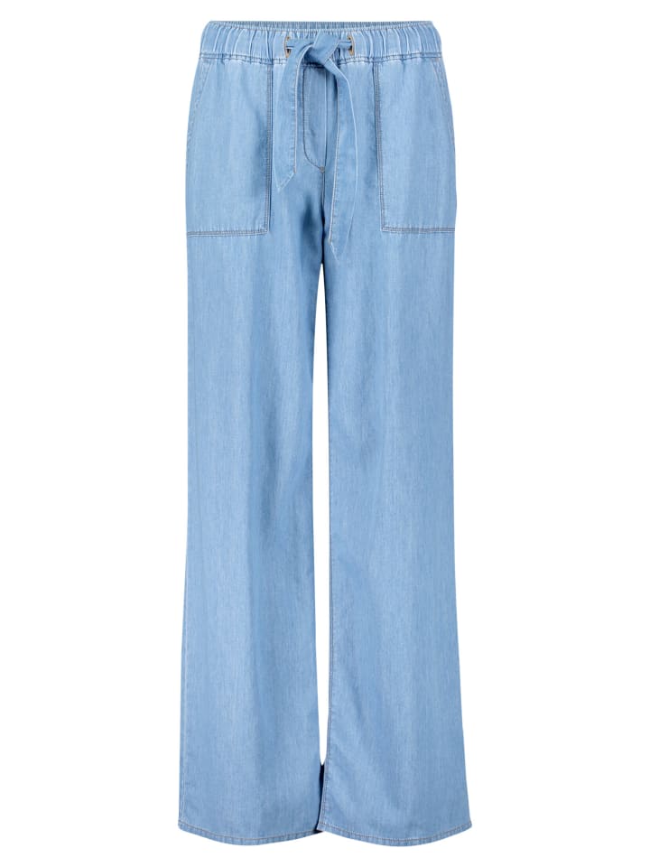 Casual-Hose mit elastischem Bund in Light Blue Denim
