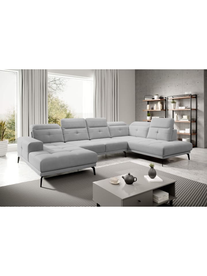 Brita Recamiere Rechts in Stone - (L) 205 x (B) 350 x (H) 107 cm