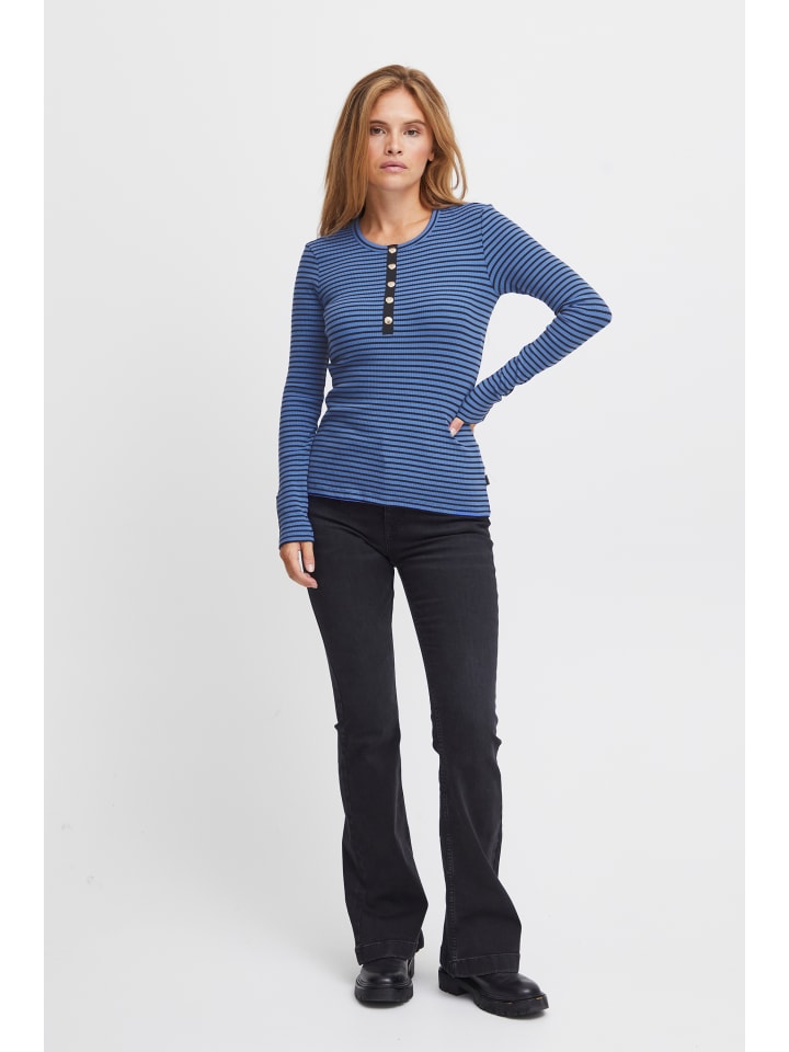Langarm-Shirt PZHAVANA Feminine in Dazzling Blue Stripe