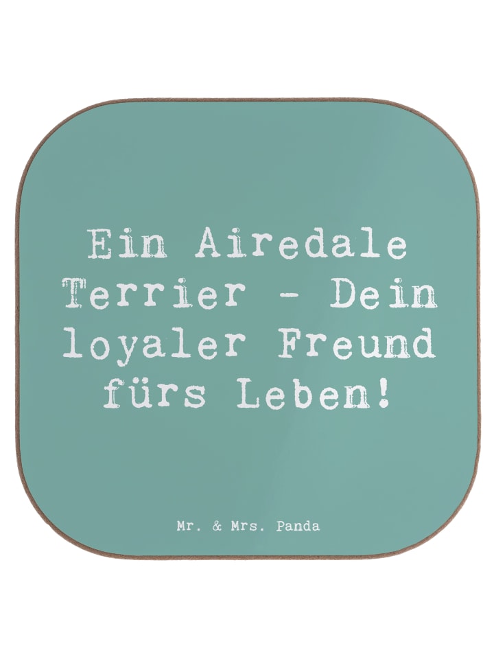 gläseruntersetzer Spruch Airedale Terrier mit S... in Meeresbrise