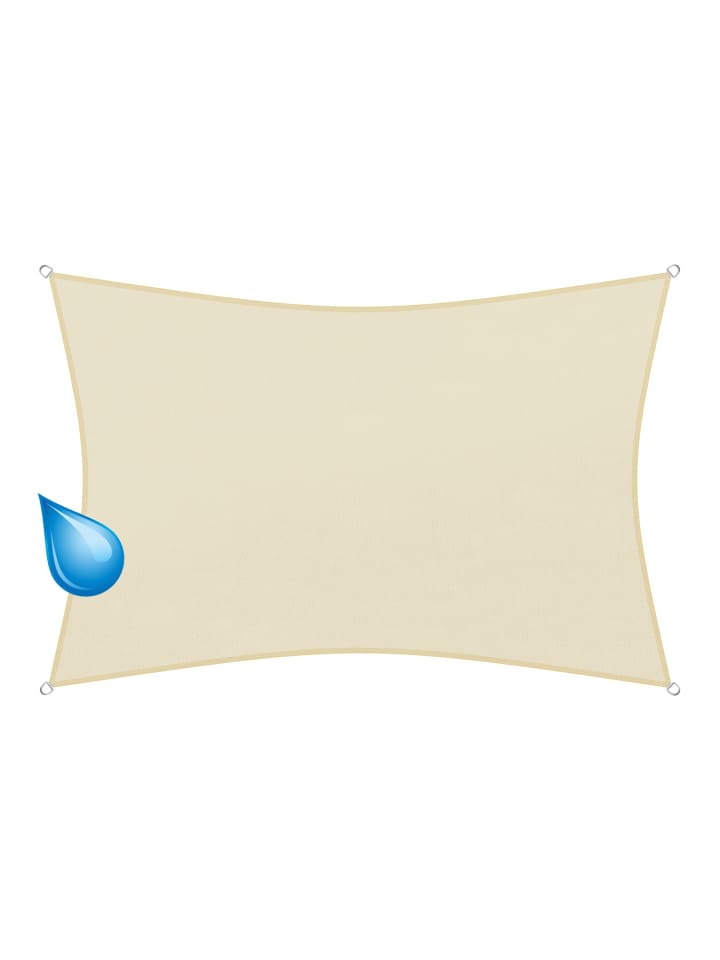 Sonnensegel Hydro, 3,5 x 4,5 m, Rechteck, wasserabweisend, creme in Creme