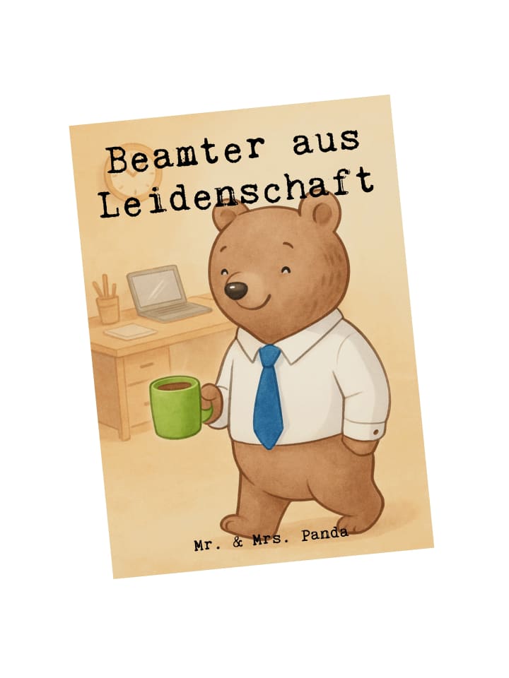 Postkarte Beamter Leidenschaft Design mit Spruch in Weiß