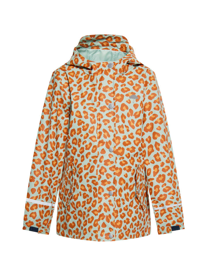 Mädchen Regenjacke in Pastellmint Orange Leo