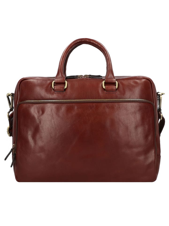 Cambridge Aktentasche Leder 40 cm rotbraun