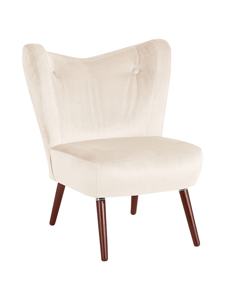 SESSEL Kathy Bezug Samtvelours Buche nussbaum dunkel / creme
