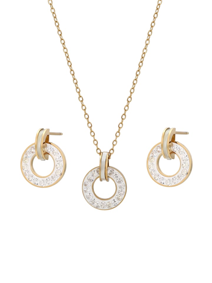 Women Jewelry Set in Gold White