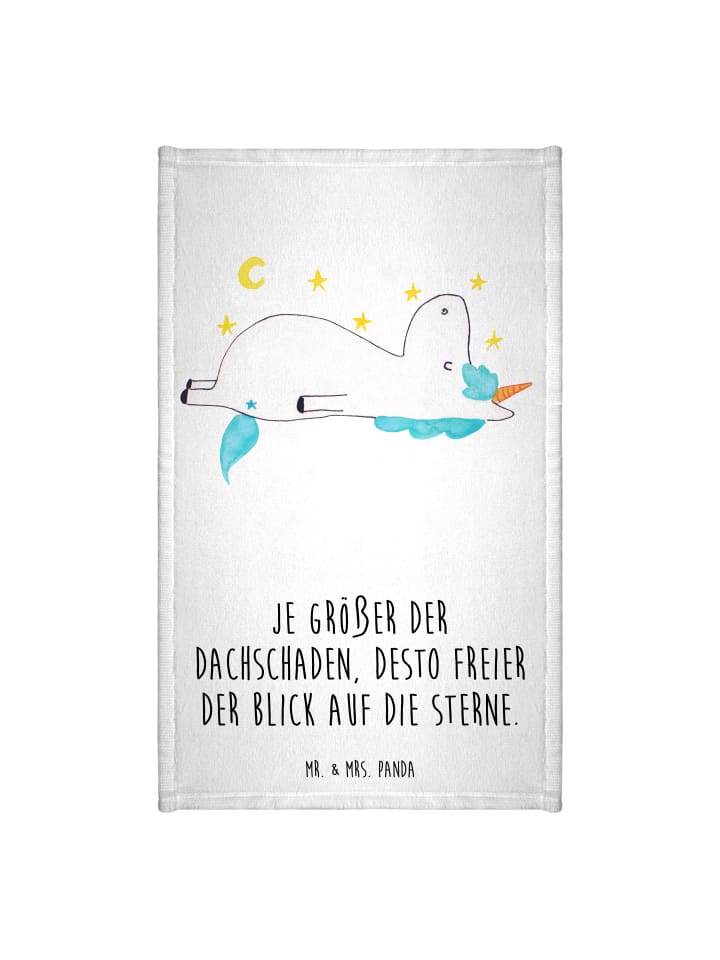 Handtuch Einhorn Sternenhimmel mit Spruch in Weiß