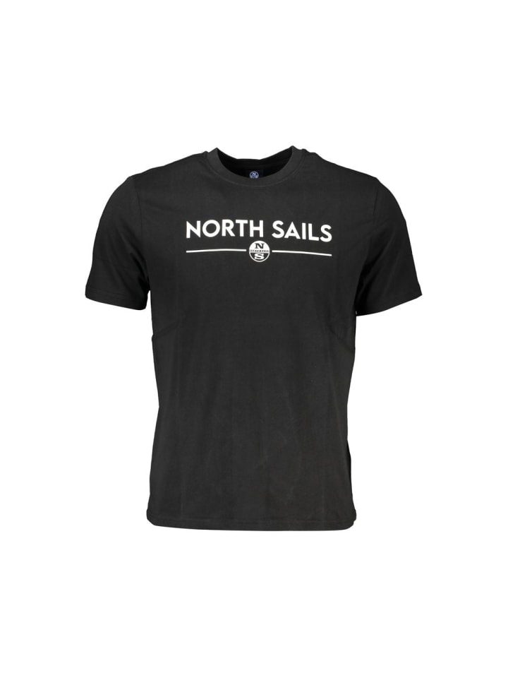 Schwarz Baumwolle Herren T-Shirt