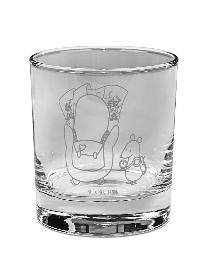 Glas Pinguin & Maus Wanderer ohne Spruch in Transparent