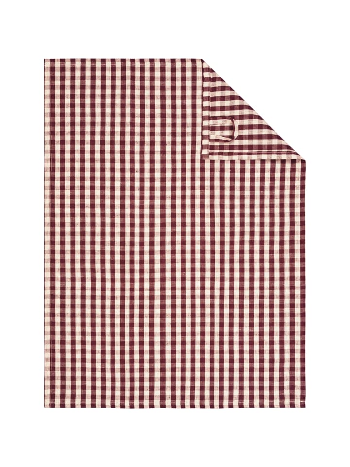 Cawö Home Geschirrtücher Linen Classics Karo 538 burgund - 83 in burgund - 83