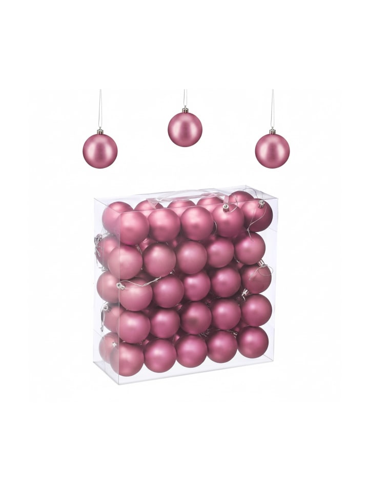 50 x Weihnachtskugeln Set in Rosa